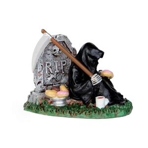 Spooky Town LEMAX‎ Death Donuts & Coffee Break Grimm Reaper Figurine